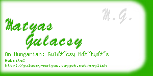 matyas gulacsy business card